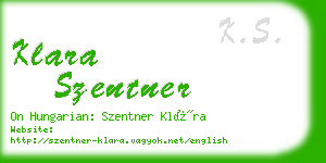 klara szentner business card